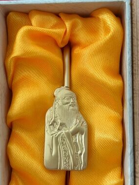 Nanjing Confucius Temple Gold Metal Bookmark Signed Souvenir